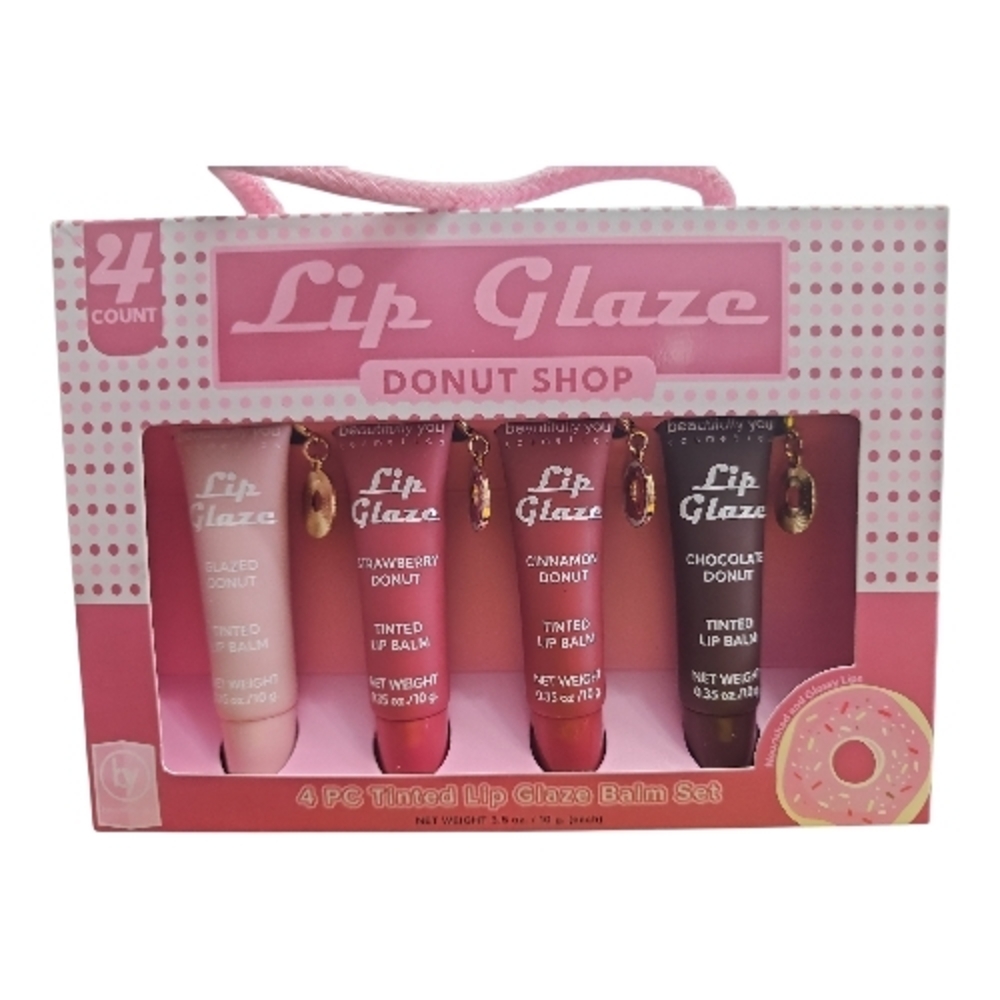 Glaze Lip Glaze Donut Shop Tinted Lip Balm Set - Pink, Red,‎ Brown New
